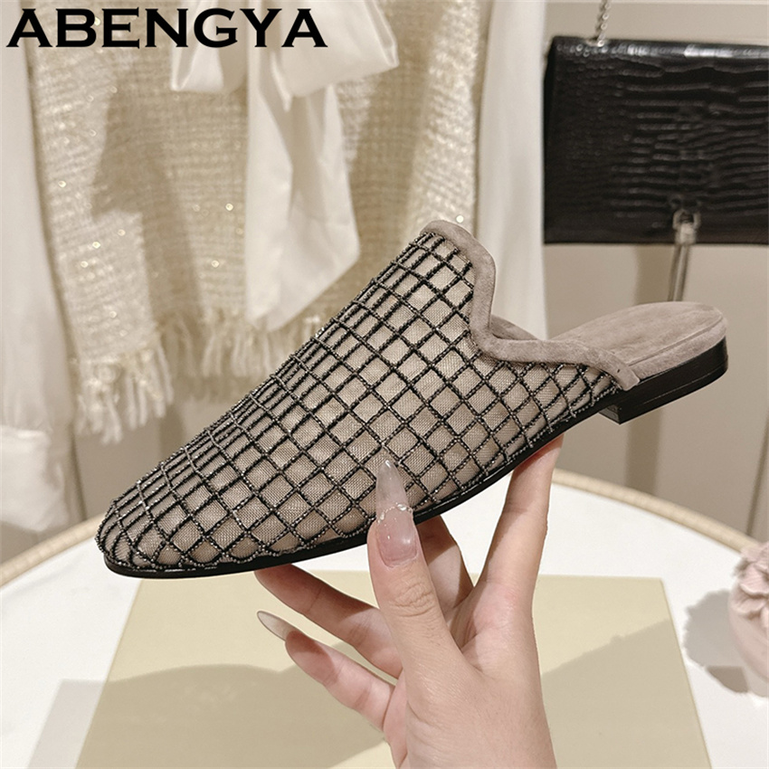 Shiny Lace Mesh Round Toe Flat - Ethnic Fashion Women review and price
