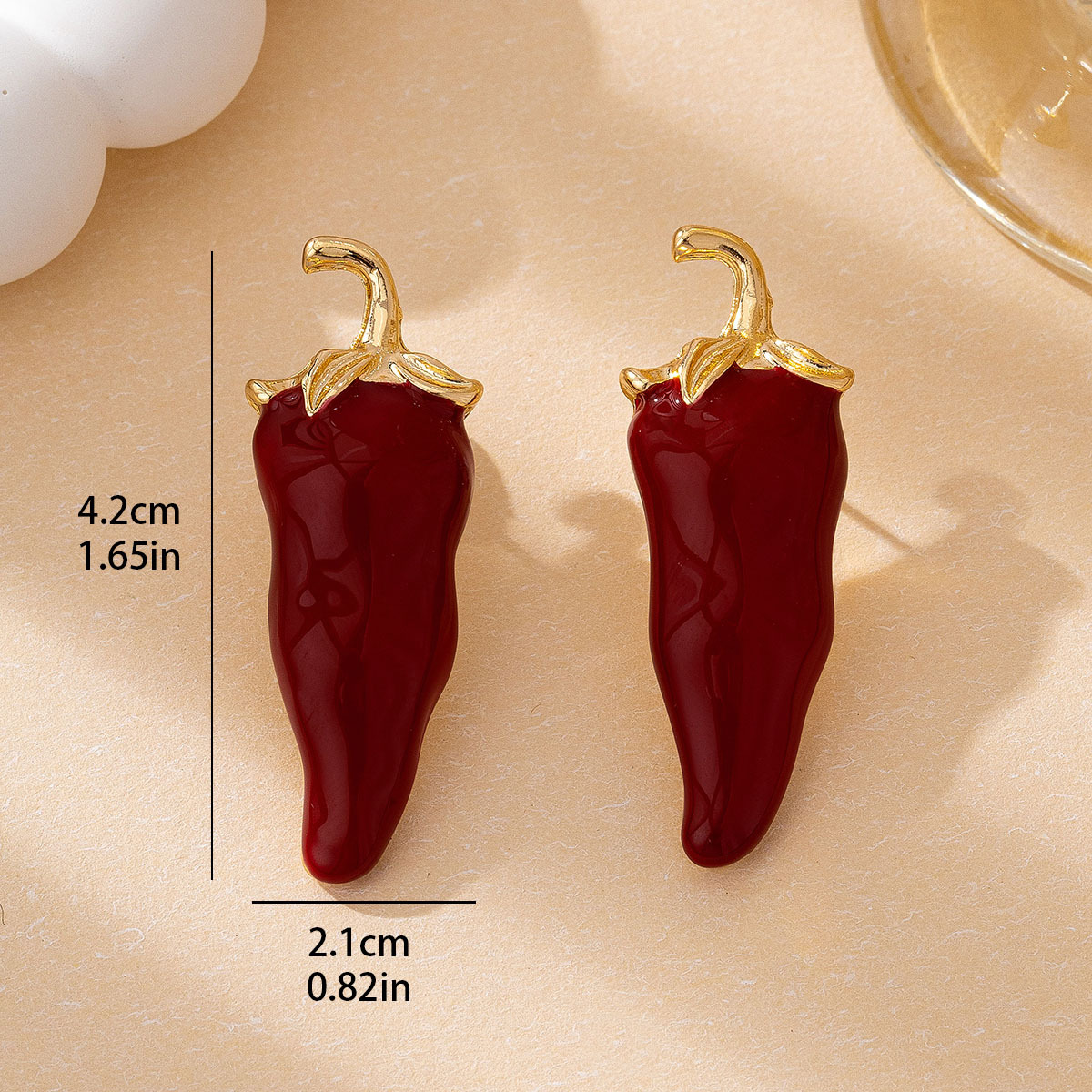 Quirky Chili Stud Earrings Wom - Ethnic Chic Fashion review and price